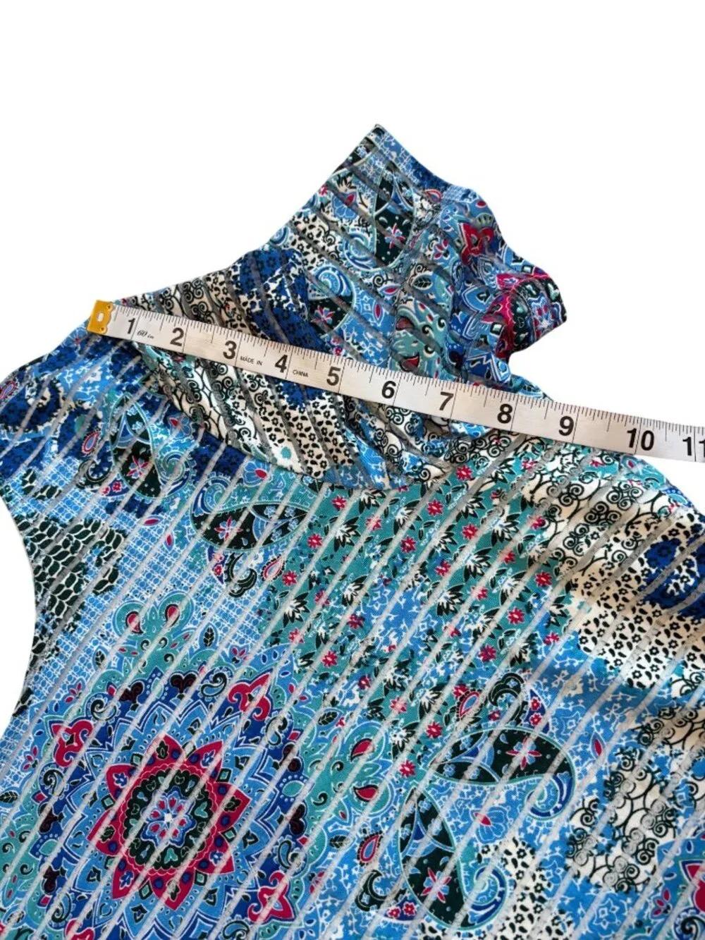 Cathy Daniels Bohemian Multicolor Classic Cottage Short-Sleeve Blouse Womens M - Picture 8 of 9